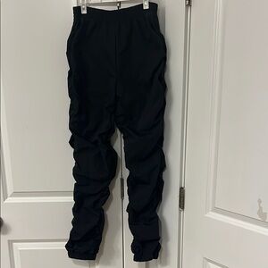 Black Ruched Joggers with Elastic Waist